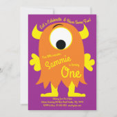 Niedliches Monster Einladungen zum Geburtstag (Vorderseite)