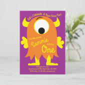 Niedliches Monster Einladungen zum Geburtstag (Stehend Vorderseite)