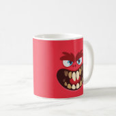 Niedliches Monster für Kinderrotes Design Kaffeetasse (VorderseiteRechts)