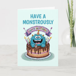 Niedliches Monster Geburtstag Karte