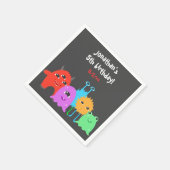 Niedliches Monster Geburtstag Serviette (Ecke)