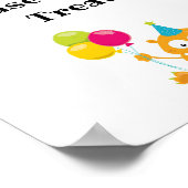 Niedliches Monster Geburtstagsparty-Zeichen Poster (Ecke)