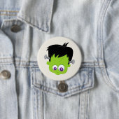 Niedliches Monster-Gesicht des Grünen Frankenstein Button (Beispiel)