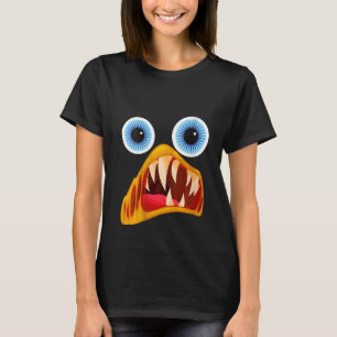 Niedliches Monster-Gesicht Herren-Frauen-Kostümhal T-Shirt