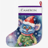 Niedliches Monster Großer Weihnachtsstrumpf (Rückseite)
