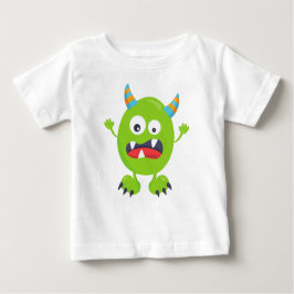 Niedliches Monster, grünes Monster, lustiges Monst Baby T-shirt