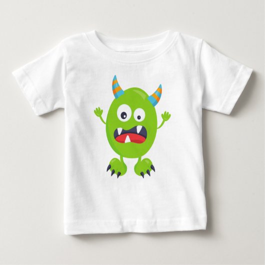 Niedliches Monster, grünes Monster, lustiges Monst Baby T-shirt (Vorderseite)