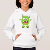 Niedliches Monster, grünes Monster, lustiges Monst Hoodie (Vorderseite)