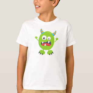 Niedliches Monster, grünes Monster, lustiges Monst T-Shirt