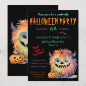 Niedliches Monster Halloween-KostümParty Einladung (Vorne/Hinten)