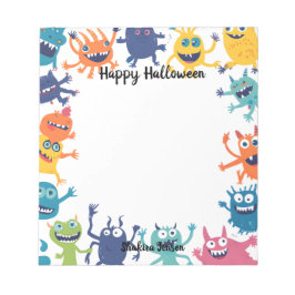 Niedliches Monster Happy Halloween Notizblock