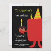 Niedliches Monster Kindergeburtstag Party Einladun Einladung (Rückseite)