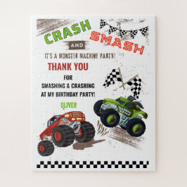 Niedliches Monster-Maschine-LKW Kind Geburtstagsge Puzzle