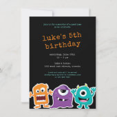 Niedliches Monster-Mash-Kindergeburtstag-Party Einladung (Vorderseite)