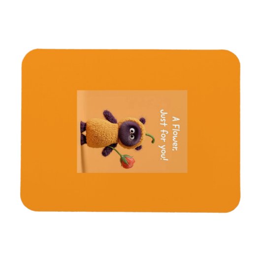 Niedliches Monster mit Blumen Magnet Spaß Geburtst (Horizontal)