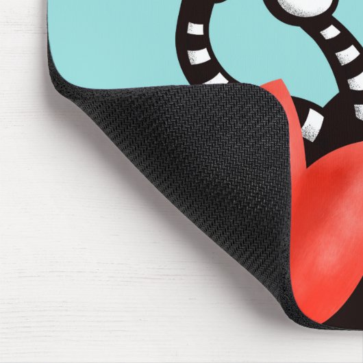 Niedliches Monster mit vier Augen Abstrakten Tulis Mousepad (Ecke)