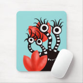 Niedliches Monster mit vier Augen Abstrakten Tulis Mousepad (Mit Mouse)