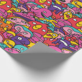 Niedliches Monster-Musterpapier Geschenkpapier (Ecke)