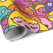 Niedliches Monster-Musterpapier Geschenkpapier (Rolleneckpunkt)