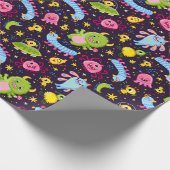 Niedliches Monster-Musterpapier Geschenkpapier (Ecke)