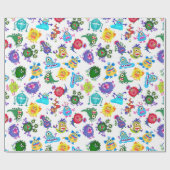 Niedliches Monster-Musterpapier Geschenkpapier (Flach)