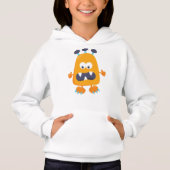 Niedliches Monster, orangefarbenes Monster, Hörner Hoodie (Vorderseite)
