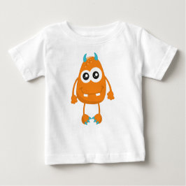Niedliches Monster, orangefarbenes Monster, lustig Baby T-shirt