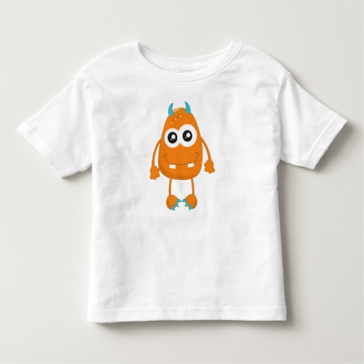 Niedliches Monster, orangefarbenes Monster, lustig Kleinkind T-shirt (Vorderseite)