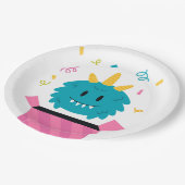 Niedliches Monster Pappteller (Schrägansicht)