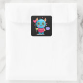 Niedliches Monster Quadratischer Aufkleber (Tasche)