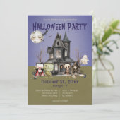 Niedliches Monster Spooktacular Halloween-Party Einladung (Stehend Vorderseite)