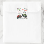 Niedliches Monster Vielen Dank Auto Truck Kinderge Quadratischer Aufkleber (Tasche)