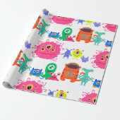 Niedliches Monster-Wrapper Geschenkpapier (Ungerollt)