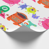 Niedliches Monster-Wrapper Geschenkpapier (Ecke)