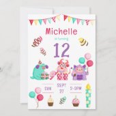 Niedliches Monster zum Geburtstag Einladung (Vorderseite)