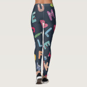 Niedliches Monsteralphabet Leggings (Rückseite)