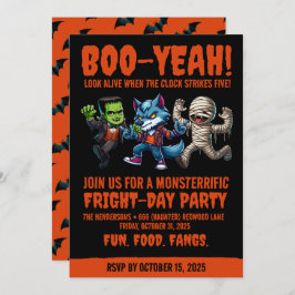 Niedliches Monsterrific Fright Day Halloween-Party Einladung