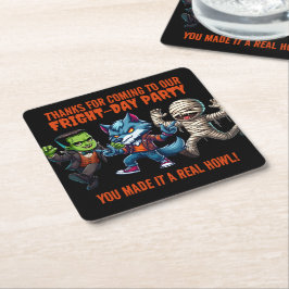 Niedliches Monsterrific Fright Day Halloween-Party Rechteckiger Pappuntersetzer