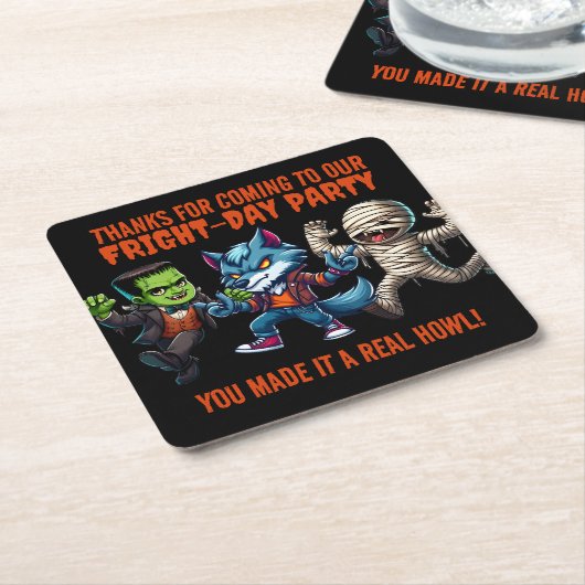 Niedliches Monsterrific Fright Day Halloween-Party Rechteckiger Pappuntersetzer (angewinkelt)