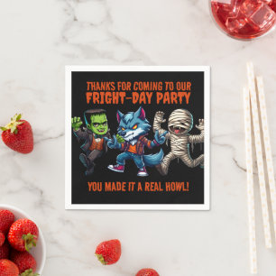 Niedliches Monsterrific Fright Day Halloween-Party Serviette