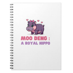 Niedliches MOO DENG ROYAL HIPPO Hippo Thema Zoolog Notizblock