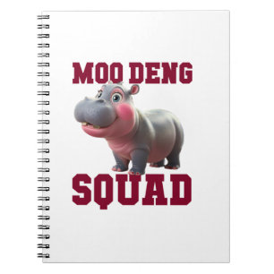 Niedliches MOO DENG SQUAD Baby Hippo Team Cheer Gi Notizblock