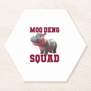 Niedliches MOO DENG SQUAD Baby Hippo Team Cheer Gi Untersetzer