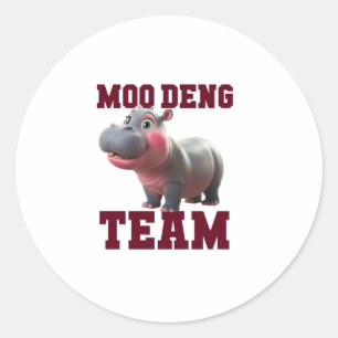 Niedliches MOO DENG TEAM Baby Hippo Squad Girls Be Runder Aufkleber
