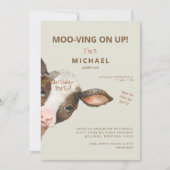 Niedliches Moo-Ving auf Up Boy Birthday Party Einl Einladung (Vorderseite)
