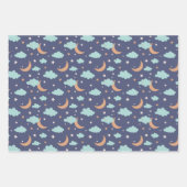 Niedliches Moon Star Cloud-Muster Geschenkpapier Set (Vorderseite 2)