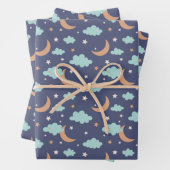Niedliches Moon Star Cloud-Muster Geschenkpapier Set (Beispiel)