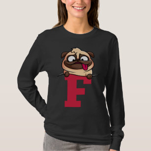 Niedliches Mops Alphabet, Buchstabe f, Hundealphab T-Shirt