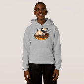 Niedliches Mops-Hundekrapfen-Liebhaber-Haustier Hoodie (Vorne ganz)