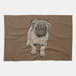 Niedliches Mops-Küchen-Tuch - Brown Handtuch